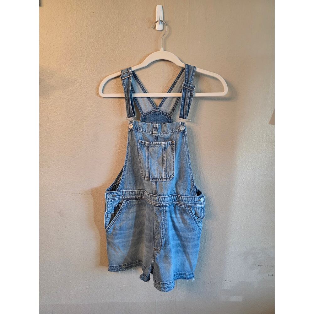 Lucky Brand Light Blue Denim Short Overalls Romper
